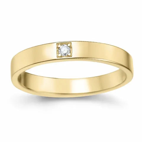 diamant alliancering i 14 karat guld 0,03 ct