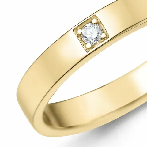 diamant alliancering i 14 karat guld 0,03 ct