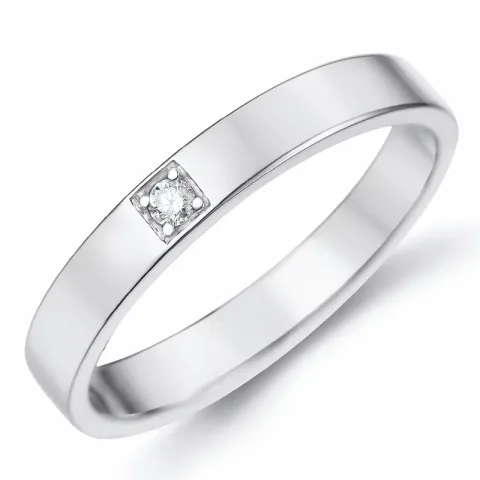 diamant alliancering i 14 karat hvidguld 0,03 ct