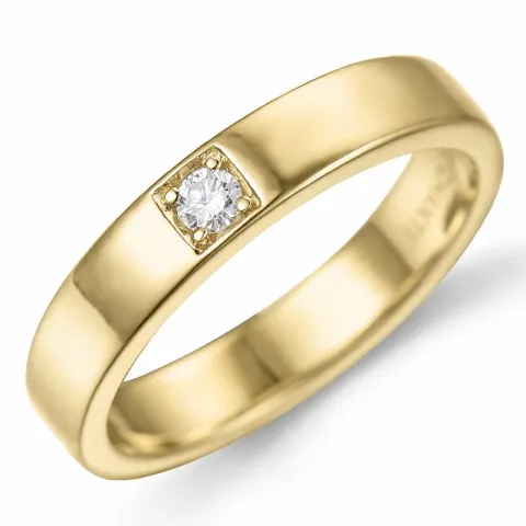 diamant alliancering i 14 karat guld 1 x 0,05 ct