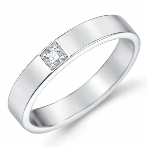 diamant alliancering i 14 karat hvidguld 1 x 0,05 ct