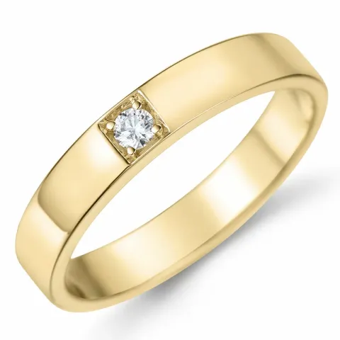 diamant alliancering i 14 karat guld 1 x 0,07 ct