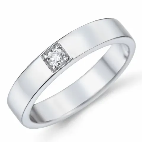 diamant alliancering i 14 karat hvidguld 1 x 0,07 ct