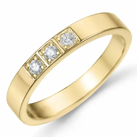 diamant alliancering i 14 karat guld 3 x 0,03 ct