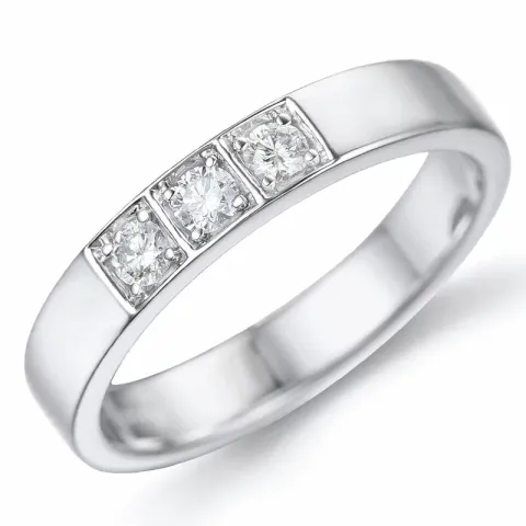 diamant alliancering i 14 karat hvidguld 3 x 0,05 ct