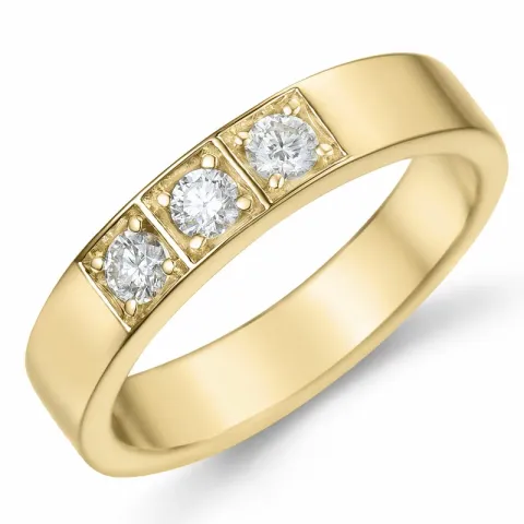 diamant alliancering i 14 karat guld 3 x 0,07 ct