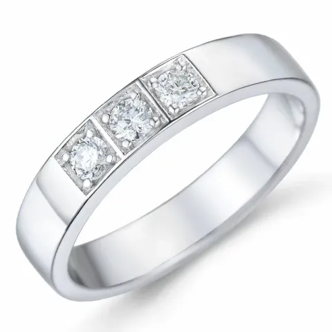 diamant alliancering i 14 karat hvidguld 3 x 0,07 ct