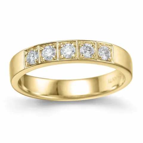 diamant alliancering i 14 karat guld 5 x 0,05 ct