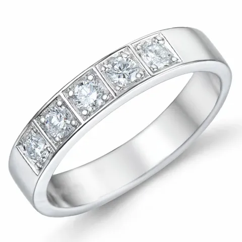 diamant alliancering i 14 karat hvidguld 0,35 ct