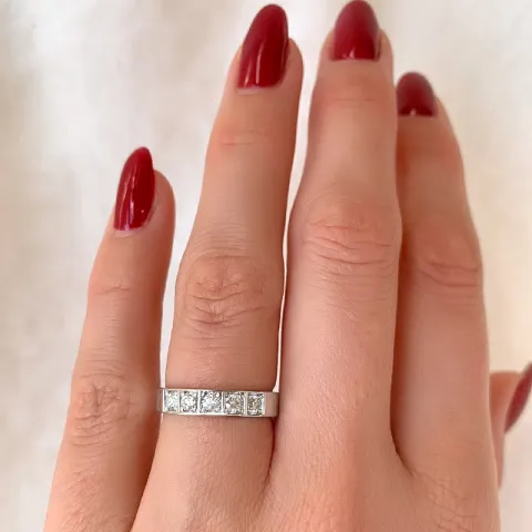 diamant alliancering i 14 karat hvidguld 0,35 ct