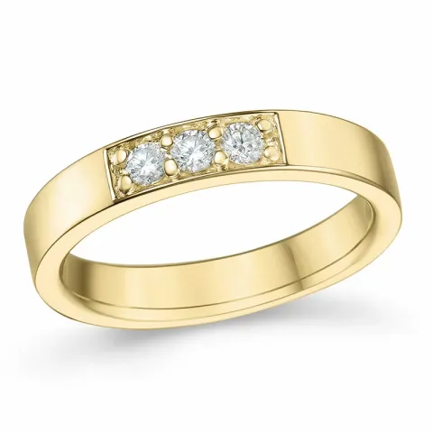 diamant alliancering i 14 karat guld 0,15 ct