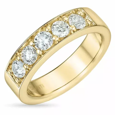 diamant alliancering i 14 karat guld 0,75 ct