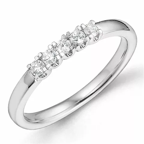 diamant alliancering i 14 karat hvidguld 0,21 ct