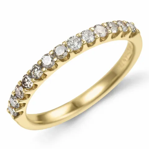 champagne diamant alliancering i 14 karat guld 0,40 ct