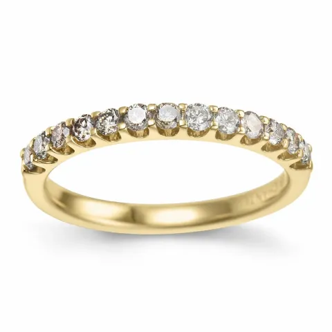 champagne diamant alliancering i 14 karat guld 0,40 ct