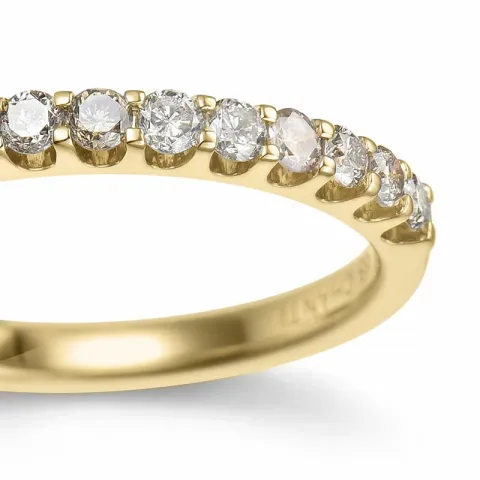 champagne diamant alliancering i 14 karat guld 0,40 ct