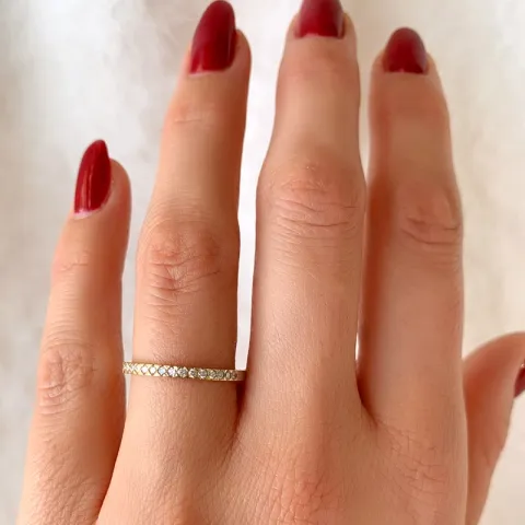 diamant alliancering i 14 karat guld 0,15 ct
