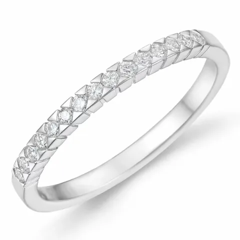 diamant alliancering i 14 karat hvidguld 0,15 ct