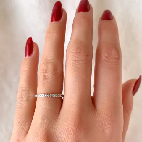 diamant alliancering i 14 karat hvidguld 0,15 ct