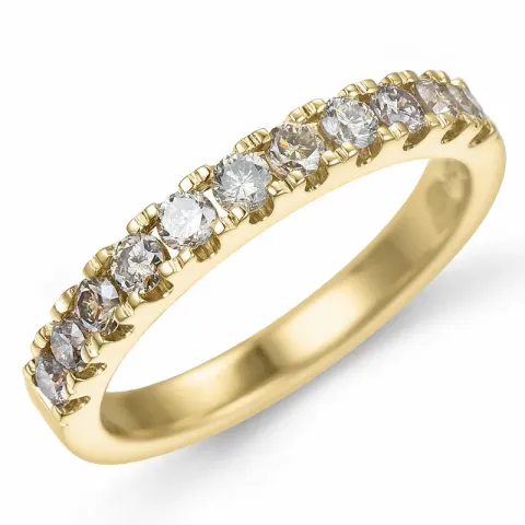 champagne diamant alliancering i 14 karat guld 0,50 ct