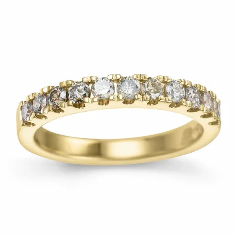 champagne diamant alliancering i 14 karat guld 0,50 ct