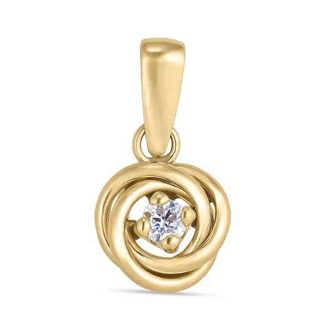 zirkon vedhæng i 8 karat guld - Gold Collection