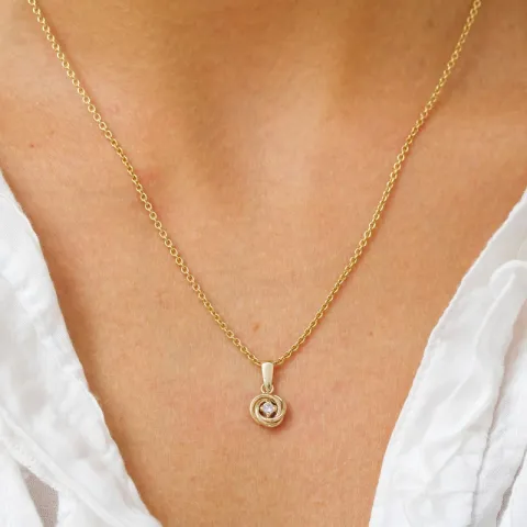 zirkon vedhæng i 8 karat guld - Gold Collection