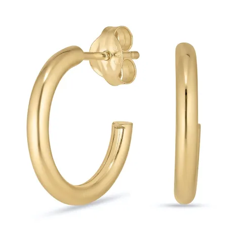 14 mm halvcreoler i 8 karat guld