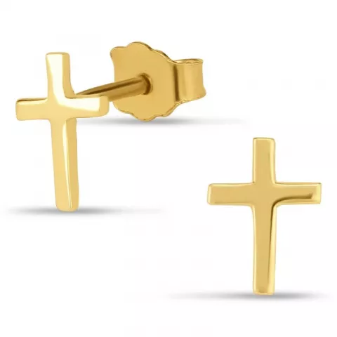 kors øreringe i 9 karat guld