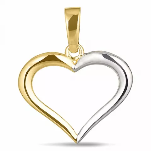 hjerte vedhæng i 8 karat guld med rhodium