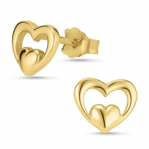 hjerte øreringe i 8 karat guld - Gold Collection
