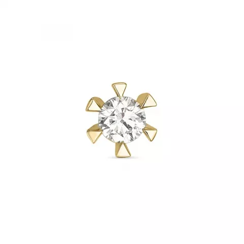 1 x 0,15 ct diamant solitaireørestik i 14 karat guld med diamant 