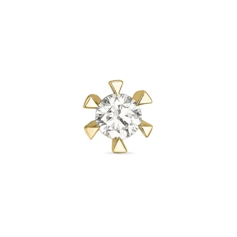 1 x 0,15 ct diamant solitaireørestik i 14 karat guld med diamant 