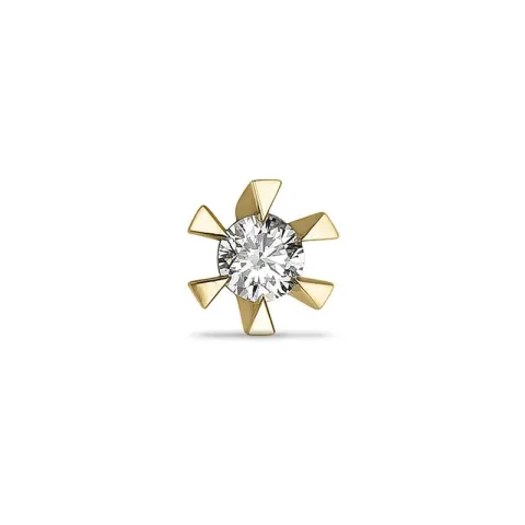 1 x 0,05 ct solitaireørestik i 14 karat guld med diamant 
