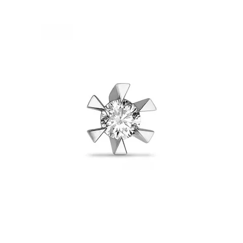 1 x 0,05 ct solitaireørestik i 14 karat hvidguld med diamant 