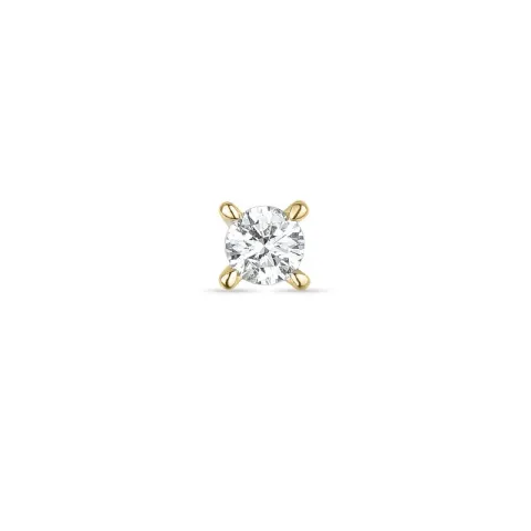 1 x 0,08 ct diamant solitaireørestik i 14 karat guld med diamant 
