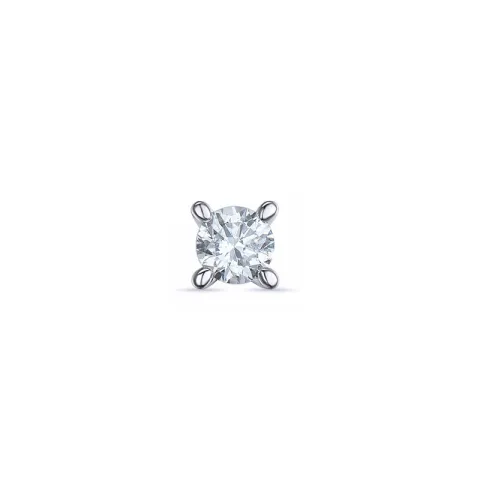 1 x 0,09 ct diamant solitaireørestik i 14 karat hvidguld med diamant 