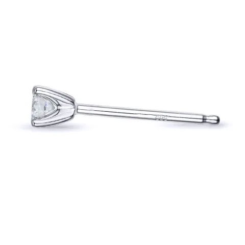 1 x 0,09 ct diamant solitaireørestik i 14 karat hvidguld med diamant 