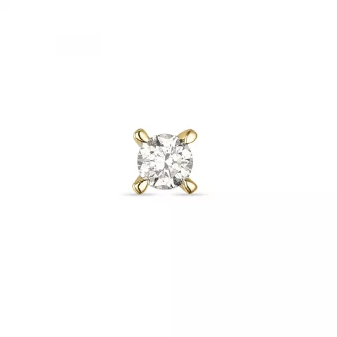 1 x 0,10 ct diamant solitaireørestik i 14 karat guld med diamant 