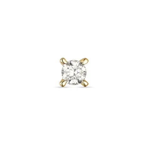 1 x 0,10 ct diamant solitaireørestik i 14 karat guld med diamant