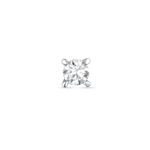 1 x 0,11 ct diamant solitaireørestik i 14 karat hvidguld med diamant 