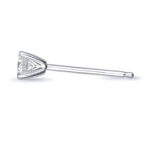 1 x 0,11 ct diamant solitaireørestik i 14 karat hvidguld med diamant 