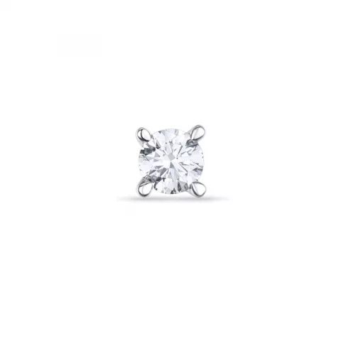 1 x 0,16 ct diamant solitaireørestik i 14 karat hvidguld med diamant 