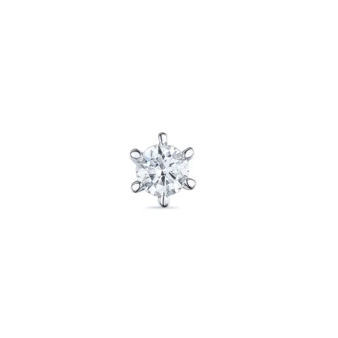 1 x 0,08 ct diamant solitaireørestik i 14 karat hvidguld med diamant 