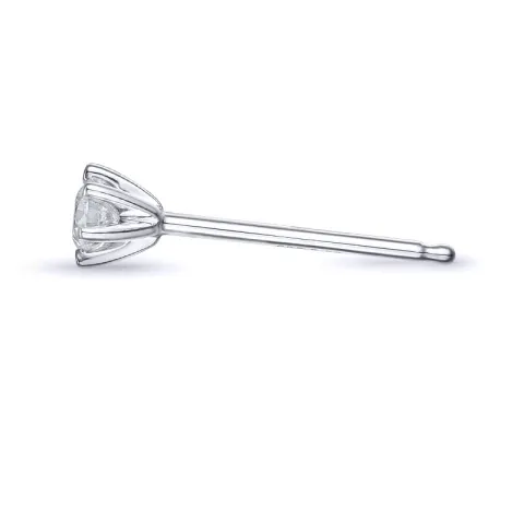 1 x 0,08 ct diamant solitaireørestik i 14 karat hvidguld med diamant 