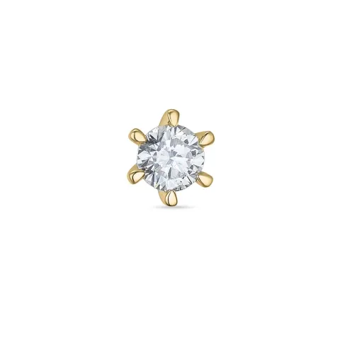 1 x 0,15 ct diamant solitaireørestik i 14 karat guld med diamant 