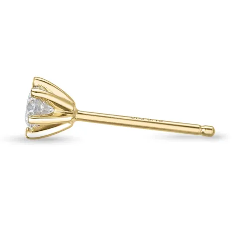 1 x 0,15 ct diamant solitaireørestik i 14 karat guld med diamant 