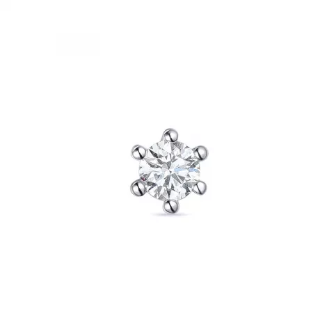 1 x 0,11 ct diamant solitaireørestik i 14 karat hvidguld med diamant 