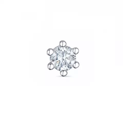 1 x 0,15 ct diamant solitaireørestik i 14 karat hvidguld med diamant 