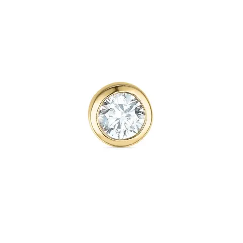 1 x 0,06 ct diamant solitaireørestik i 14 karat guld med diamant